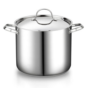 Bergner Essentials 2.6-Quart Stainless Steel Soup Pot with Tempered Glass Lid and Steamer Insert - Silver - 2.6 Quart