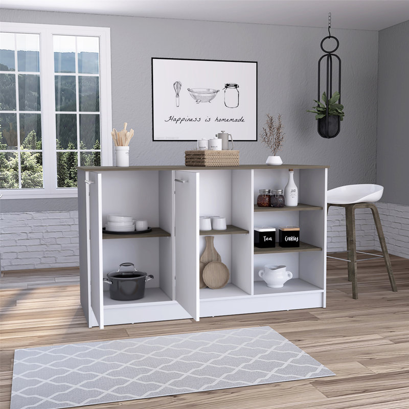 Versatile Kitchen Island with Abundant Storage and Spacious Countertop