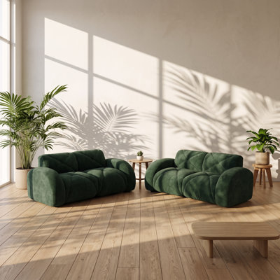 Ensemble de canapés modulaires 4 places en velours UI Furniture, 204 cm (L) x 95 cm (P) x 76 cm (H)