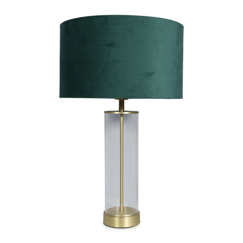 Simonetta Glass Table Lamp, Gold, Forest Green, Yes