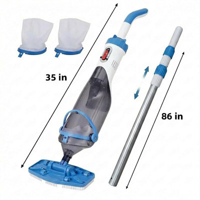 Cordless Handheld Pool Vacuum with Telescopic Pole, Rechargeable Handheld Hot Tub SPA Pool Cleaner Vacuum for Above Ground/Inground Pools, 18.5GPM Powerful Suction, Running time up to 1H