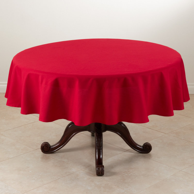 Grace Polyester Round Tablecloth, 120" L x 120" W, Navy Blue