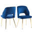 De 4 chaises de salle à manger en velours avec pieds en métal et garniture creuse captivante