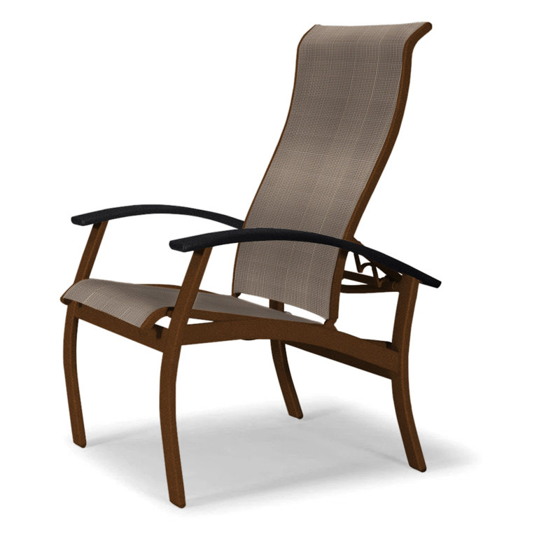 Chaise de patio Askar, Noir, Tweed Sunbrella® brun, Kona texturé