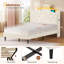 Velvet Princess Bed with Storage Headboard, LED Lights & Charging Station, Upholstered Bed Frame with Crystal Button & Crown, No Mattress Included-1470480567-1482258014