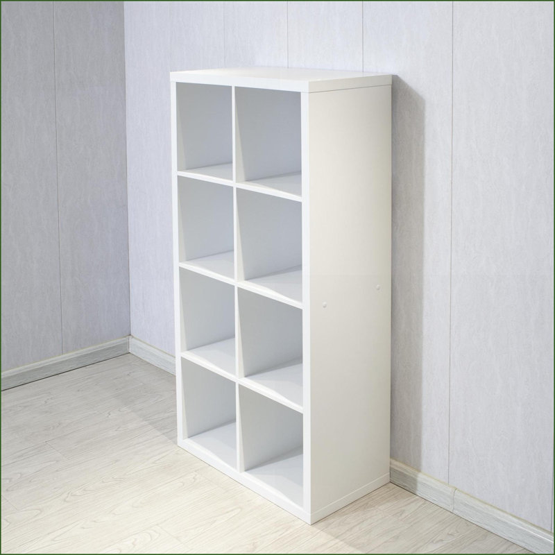 8-Cube Organizer with Open Back Shelves, Modern Simple Design for Home Office | Snow White | MDF, White