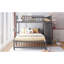 Lit superposé en bois gris avec six tiroirs, des architectures de tablettes modifiables et des tiroirs simples-654590511