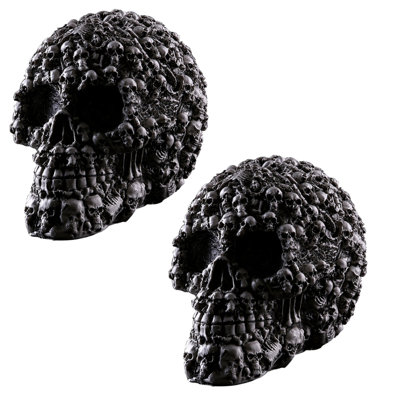2pcs Halloween Skull Model Interior Decoration Resin Skull Head Halloween Whole Skull Head