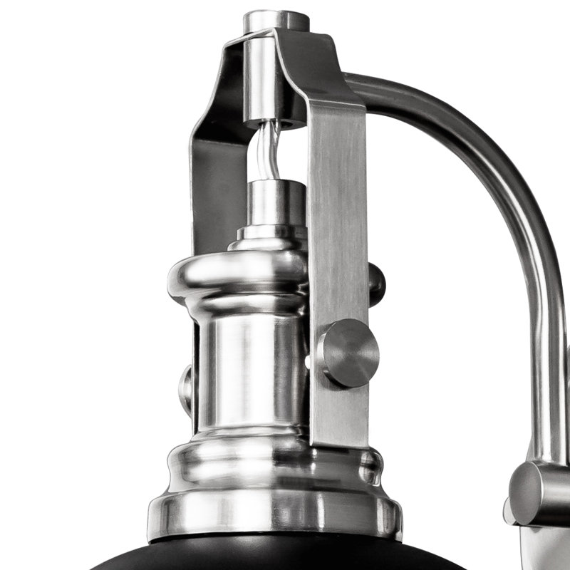 Albana 11.4''H Black Brushed Nickel Wall Sconce with Dome Shade