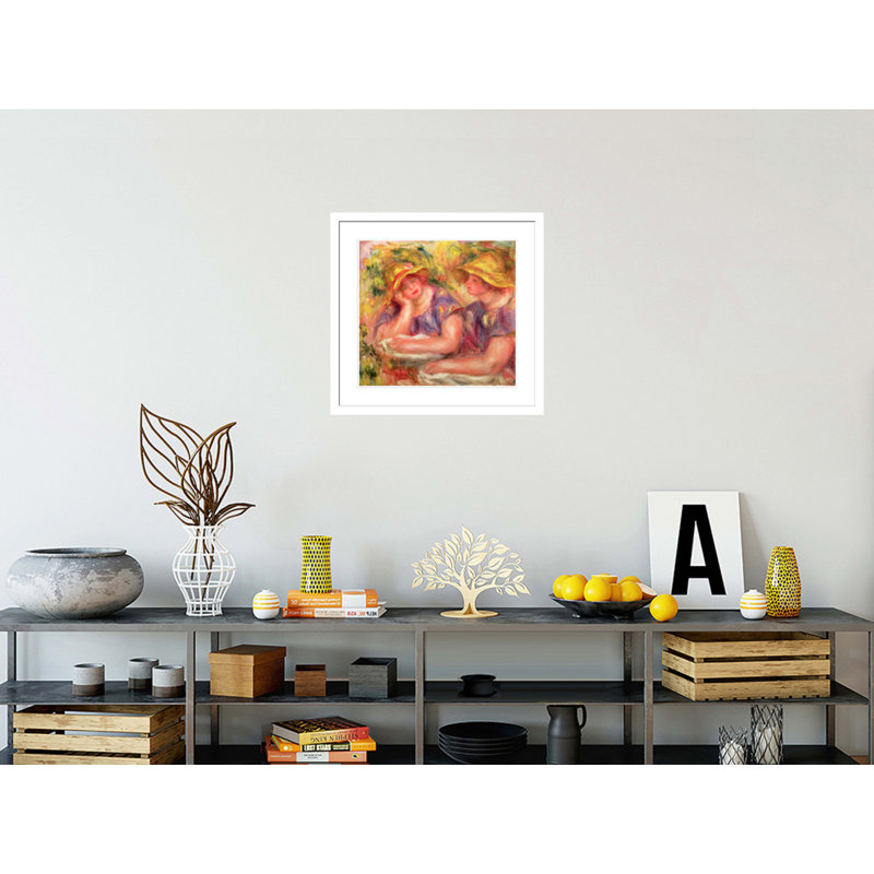Deux femmes en chemisier bleu par Pierre-Auguste Renoir, H 23,5 po x l 24,79 po