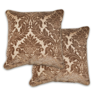 Worrell Damask Square Throw Pillow Cover