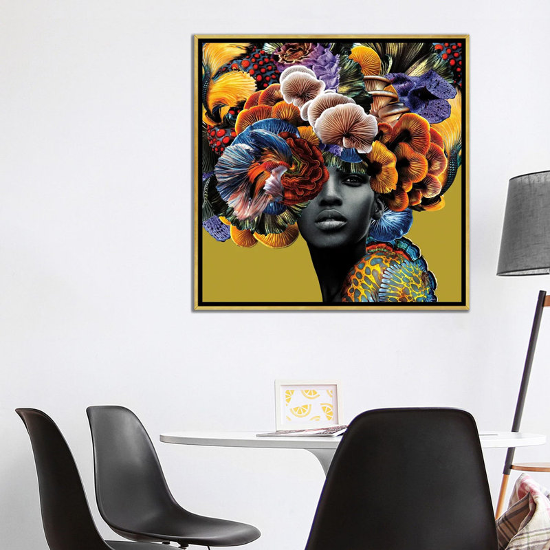 Bons cheveux - imprimé, H 26 po x l 26 po, Impression encadrée, Doré