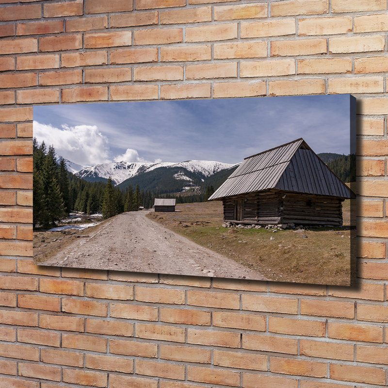 House In Mountains - Wrapped Canvas Print
