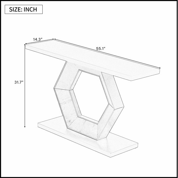 Ivy Bronx Modern Entryway Table with Innovative Hollow Hexagon Leg ...