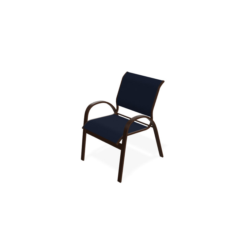 Chaise de patio empilable Hiraku, Bleu marine 13D Sunbrella®, Kona texturé