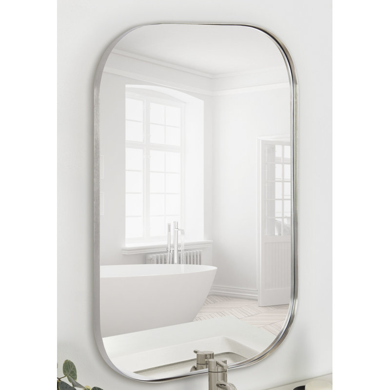 Miroir plat Slade, 30 po x 20 po, Argent