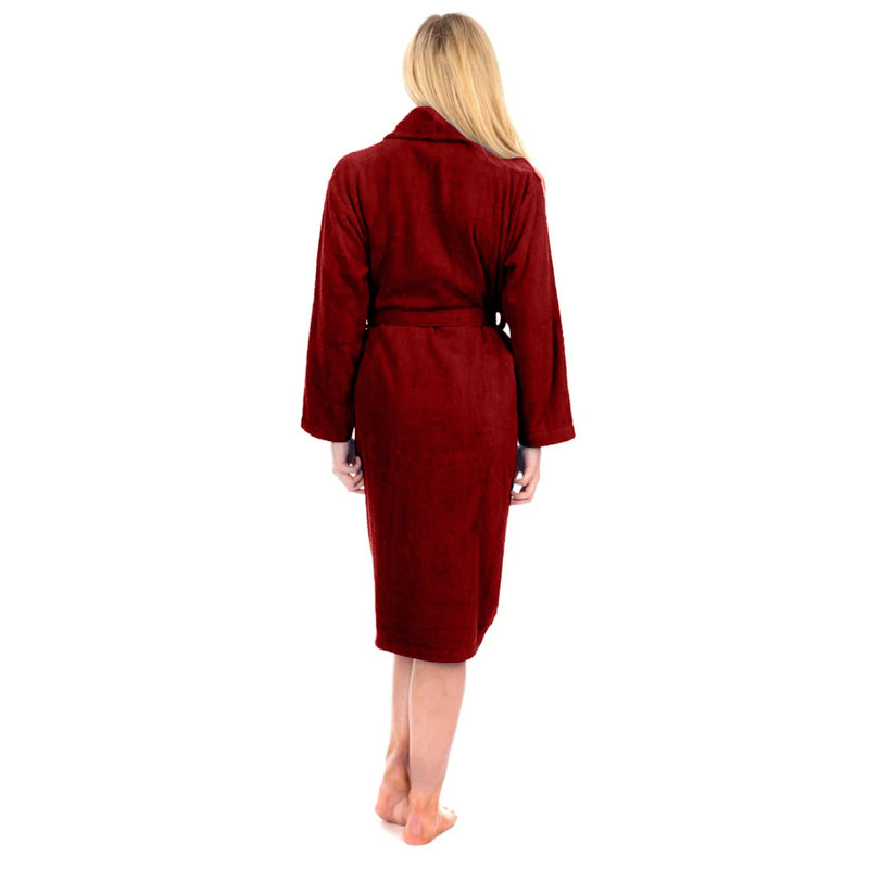 Peignoir en coton éponge Besmira, M, Rouge