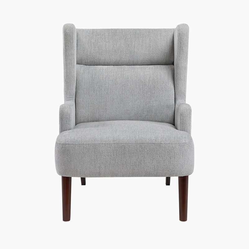 Chaise en chenille à accoudoirs évasés 27,5 po Ferriday, Gris chenille