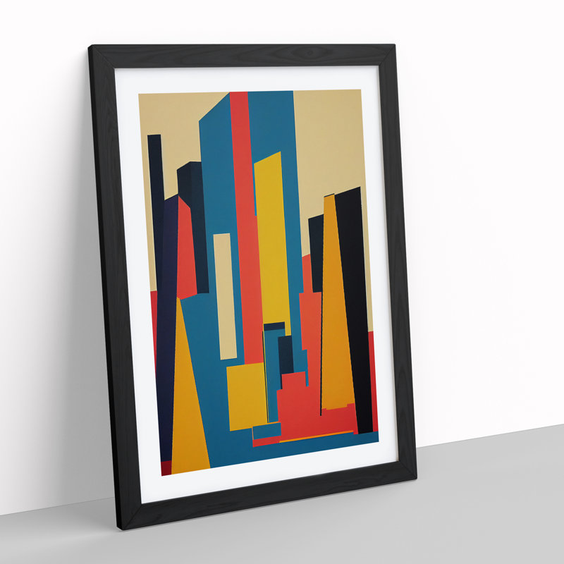 The Abstract Architecture No.4 Skyscraper - Single Picture Frame Print, Black , 64cm H x 46cm W x 2cm D