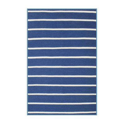 Tapis bleu/blanc contemporain