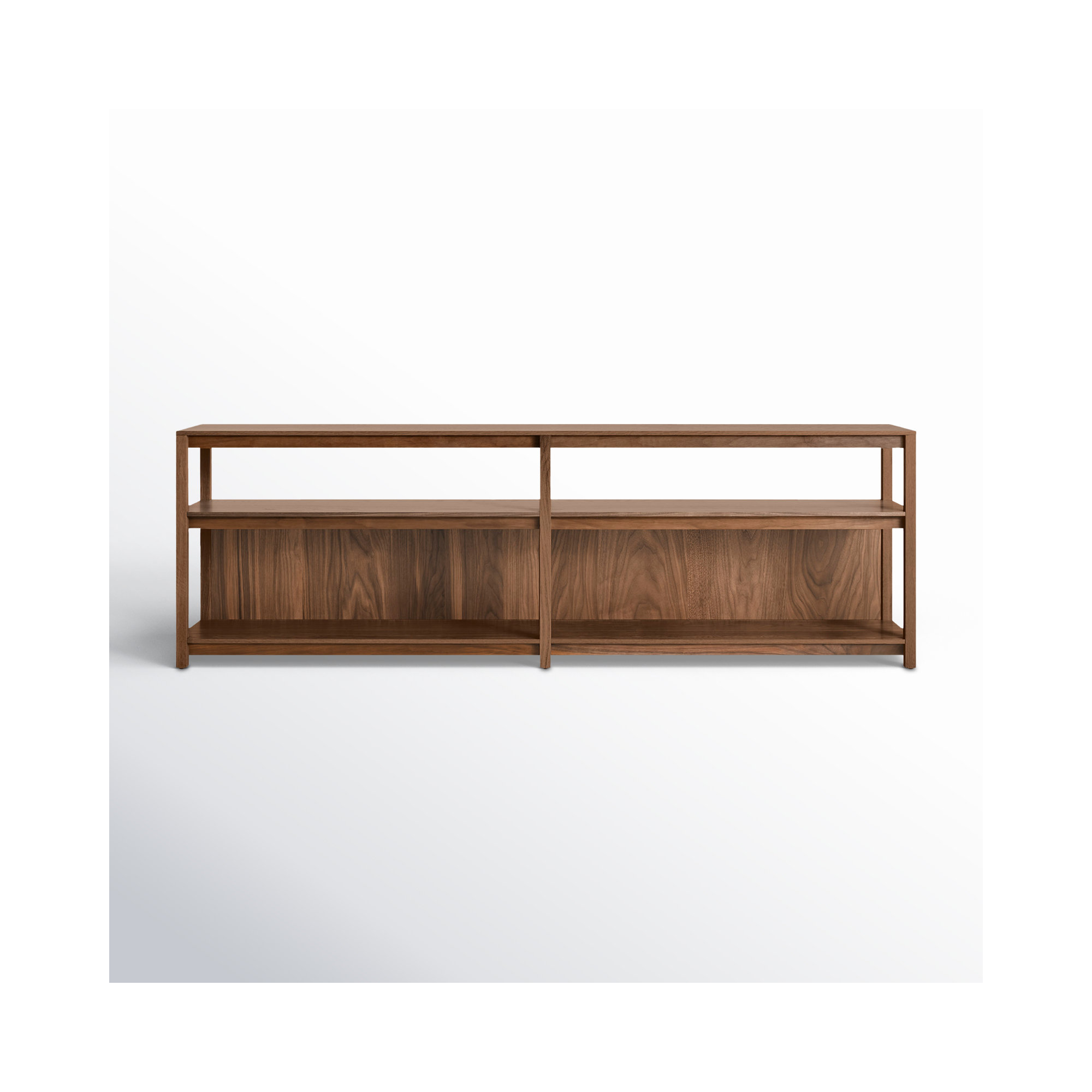 Open Plan Etagere Bookcase, (2 Shelves) 26" H x 80" W x 13" D, Walnut