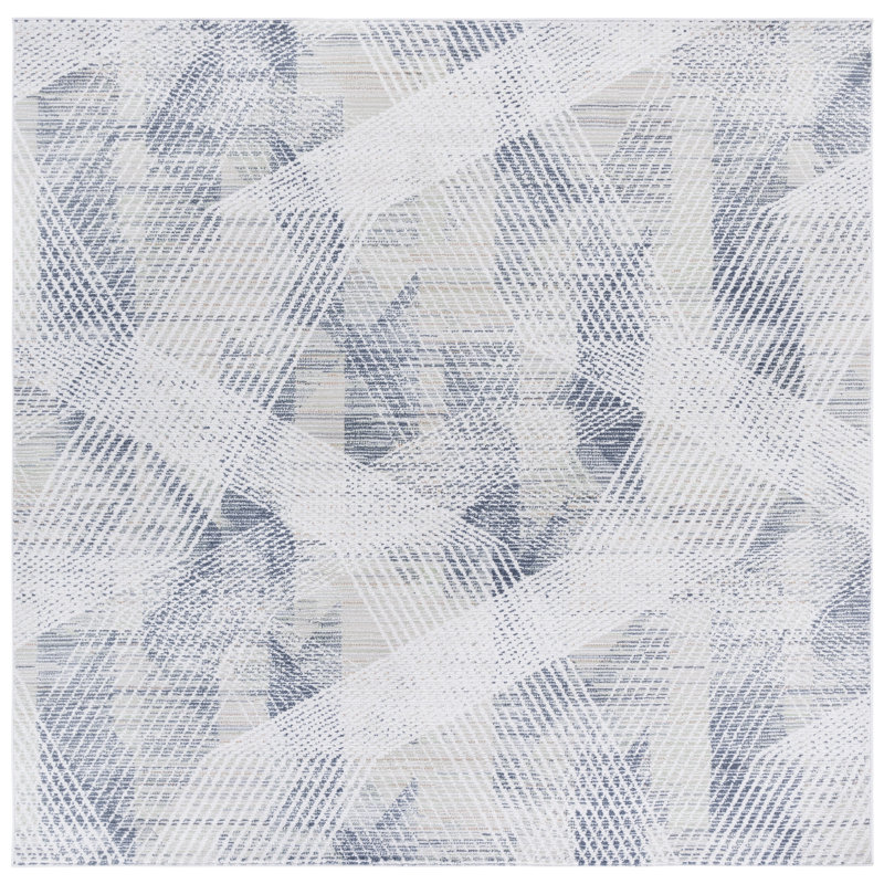 Ersela 100 Performance Abstract Rug, Square 6'7"