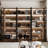Combination Bookcase With Glass Doors And Led Lights, Display Cabin With 5-tier Shelveset-151890701-144561871