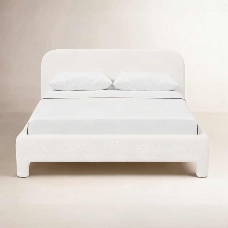 Illy Upholstered Standard Bed, Twin, Classic Snow Boucle