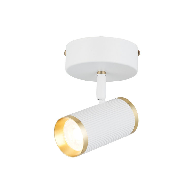 Lustre antique blanc et laque, structure en métal, hauteur 15,7 pouces | Capuchon de 5,5 pouces de diamètre, plaque de base 10 x 10 x 3,5 pouces | Douille GU 10, ampoule de 7 W maximum incluse | Éclairage élégant pour la décoration intérieure et les espaces modernes, indice de protection IP20