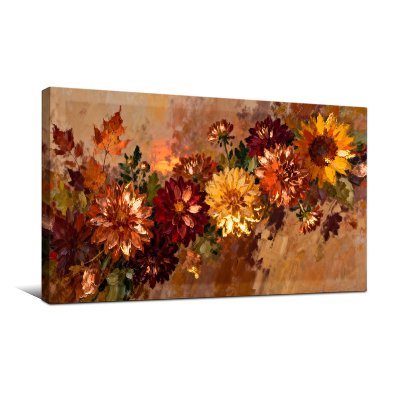 Plantes et fleurs, fleurs d'automne, couleurs chaudes, H 16 po x l 32 po