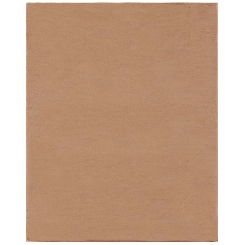 Faux Rabbit Fur Performance Machine Washable Solid Color Rug, Rectangle 4' x 6'