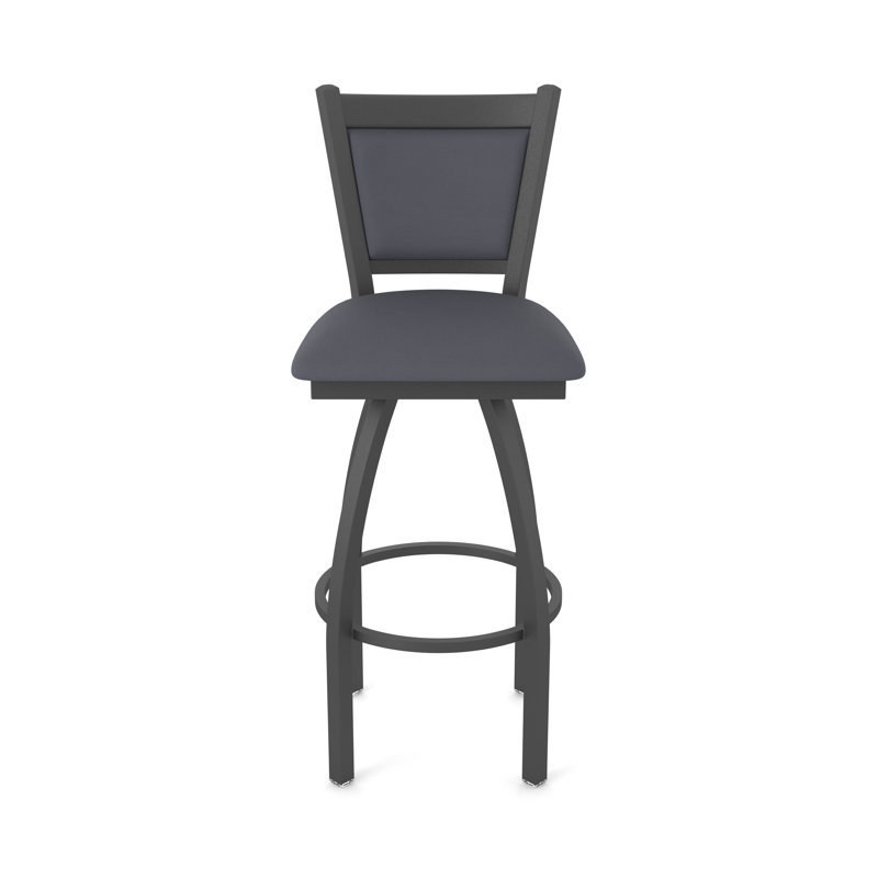 Tabouret pivotant Hadleigh, Vinyle - tempête Canter, Étain, Tabouret de bar (siège d’une hauteur de 30 po)