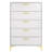 Karena White Rectangular 5-Drawer Chest-637621676