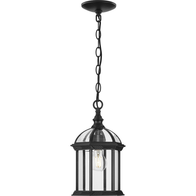 Outdoor Hanging Lantern, Textured Black