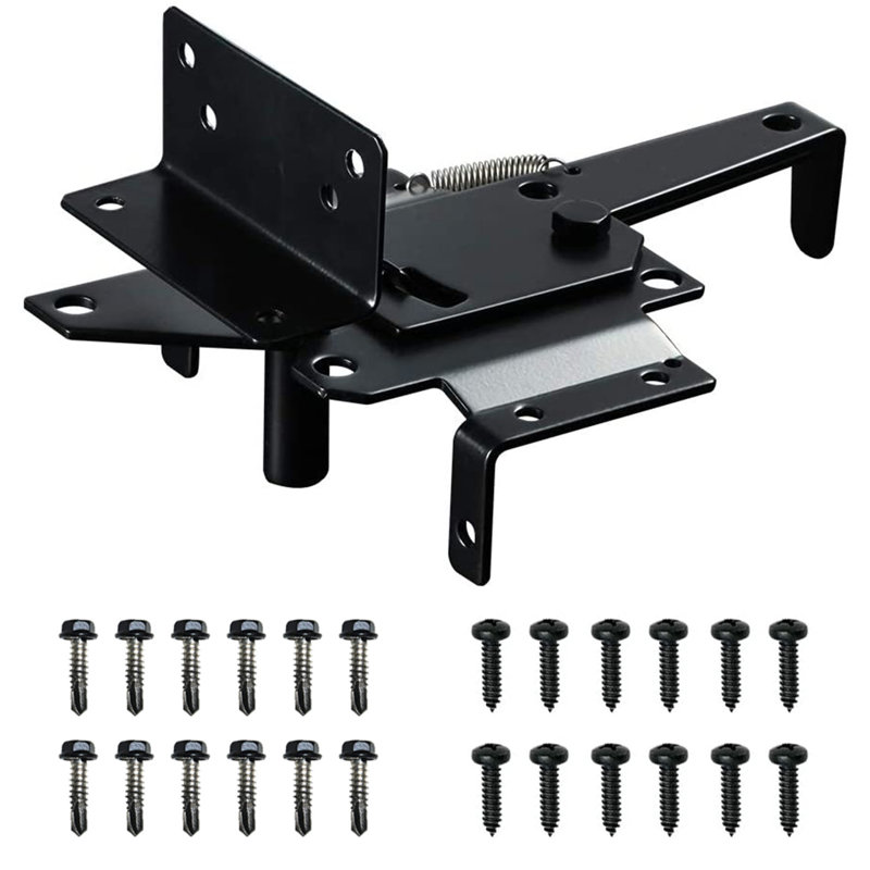 Loquet de clôture en vinyle, Noir, H 5,9 po x l 9,8 po x P 1,77 po