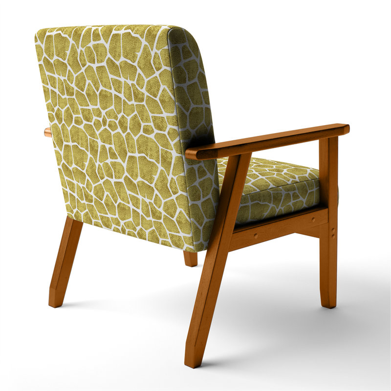 Girafe - Fauteuil d'appoint rembourré, Accoudoirs carrés bruns