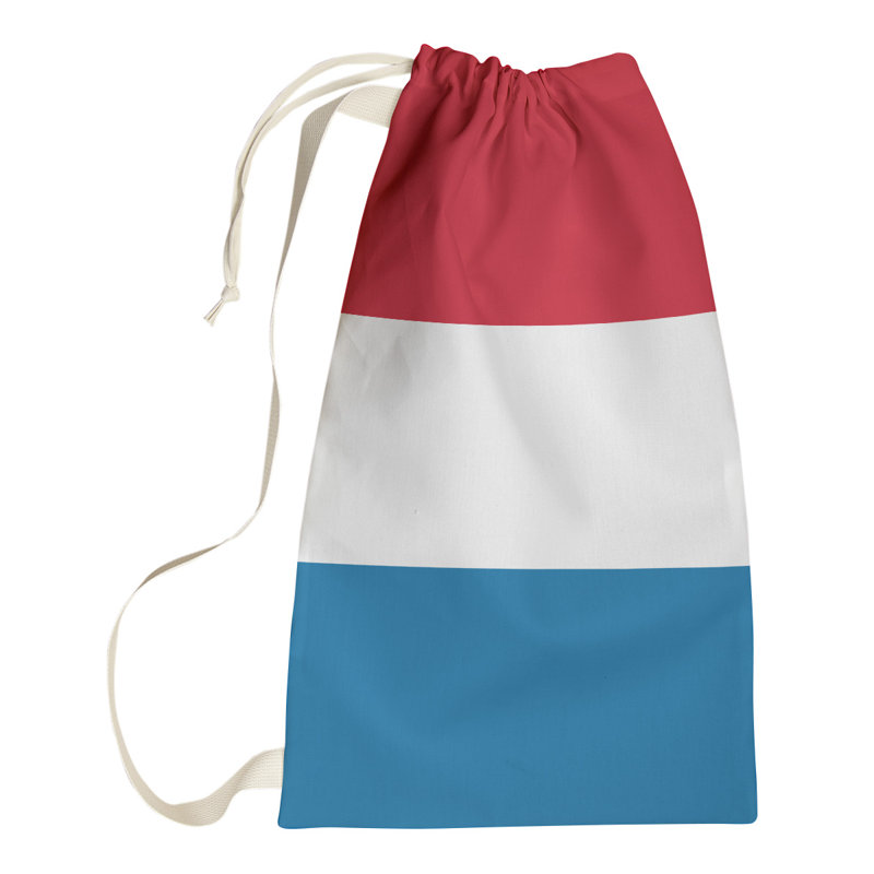 Fabric Laundry Bag with Handles, Medium (36" H x 28" W x 1.5" D), Pittsburgh Red/White/Powder Blue