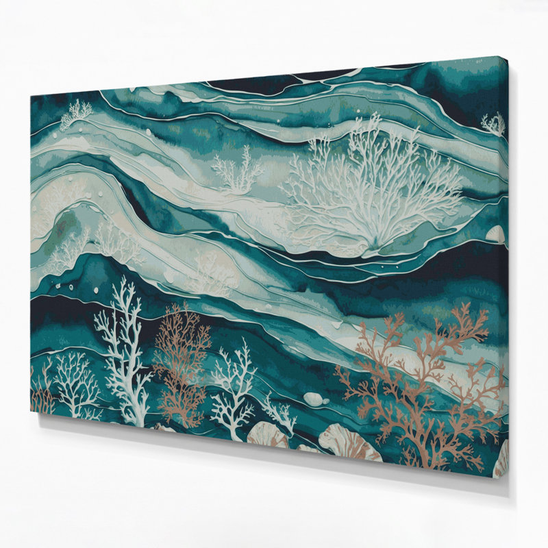 Art mural sur toile bleu, H 12 po x l 18 po