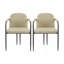 Chaise de salle à manger avec cadre en fer, ensemble de 2 - espresso et kaki-93259677-93259675
