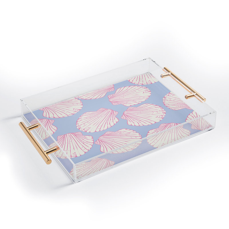 April Lane Art Seashell Pattern Acrylic Tray