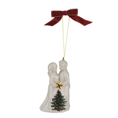 Spode Christmas Tree Bride & Groom Ornament 3"
