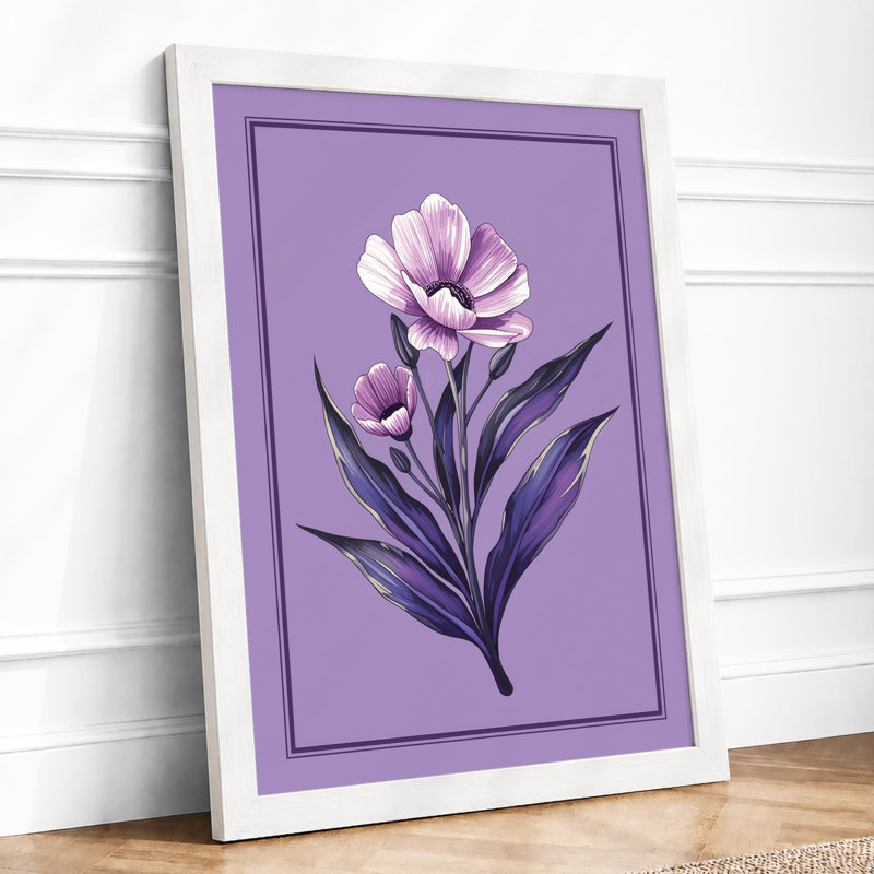 Layered Bloom Botanical - Framed Print, A1 - 84.1 x 59.4 cm, White