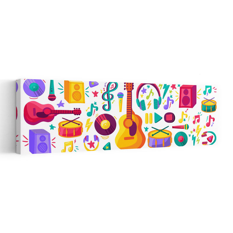 «Vibrant Music Collection», art mural abstrait coloré et vibrant, H 12 po x l 36 po