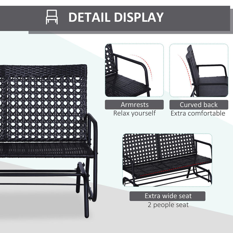 Chaise berçante de patio en osier tissé à la main