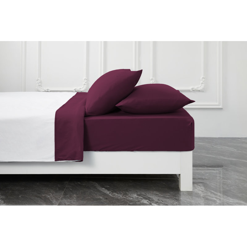 Premium Rayon from Bamboo Sheet Set Deep Pockets, Cooling, Ultra Soft and Breathable, Eggplant