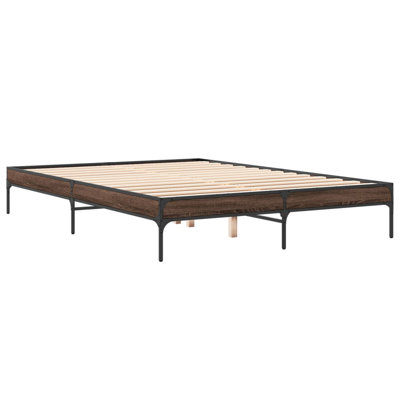 vidaXL Bed Frame Guest Bed Base Bedroom Furniture Engineered Wood and Metal