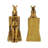 4x3x7" S/2 Sitting Rabbit Bookends With Antique Gold Finish