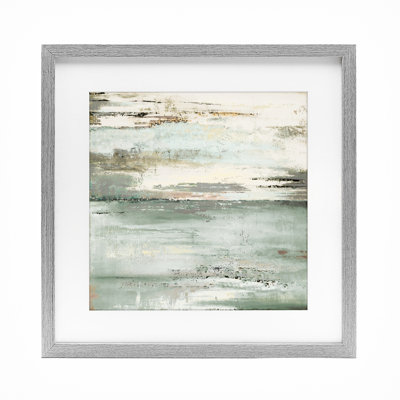 The Seafoam Ones Abstract Framed Print Under Glass, design by Patricia Pinto