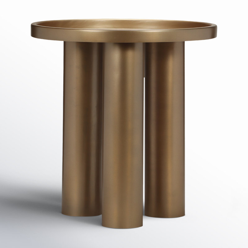 Sofia End Table, Industrial Brass