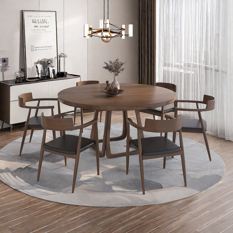 Ensemble de table à manger moderne et simple en bois massif., H 29,5 po x L 47,2 po x l 47,2 po